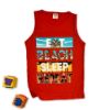 Picture of Boys Beach Sleep Repeat Printed Vest - 8-12 Years