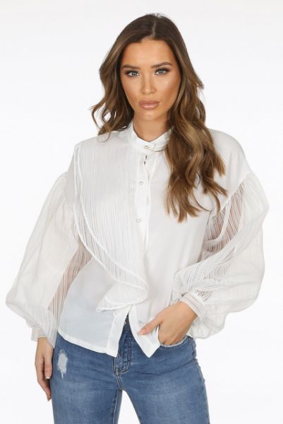 Picture of Womens Drape Pleated Pattern Shirt